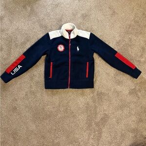2022 Winter Olympics Navy and Red Fleece Jacket by Polo by Ralph Lauren